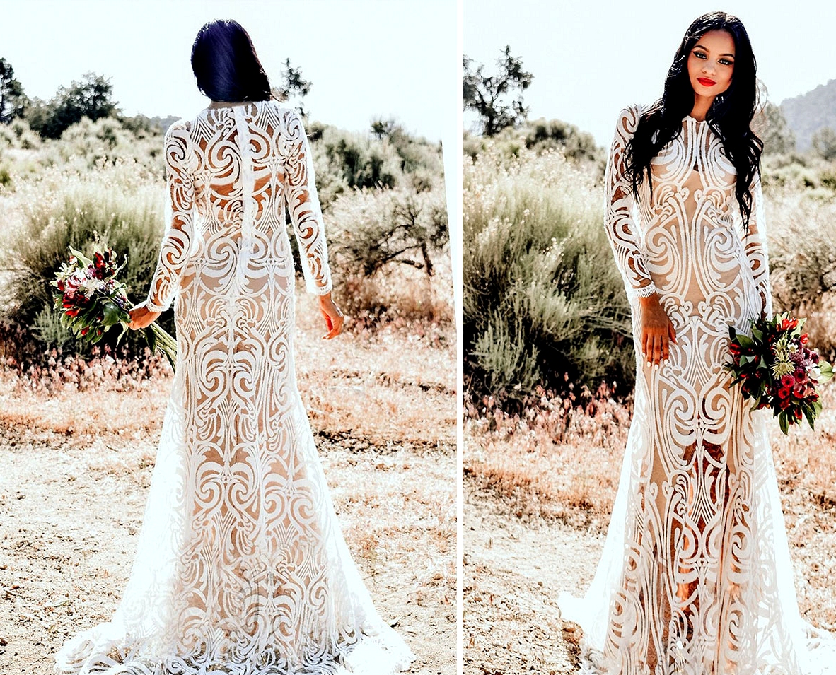 boho graphic lace Etsy wedding dress