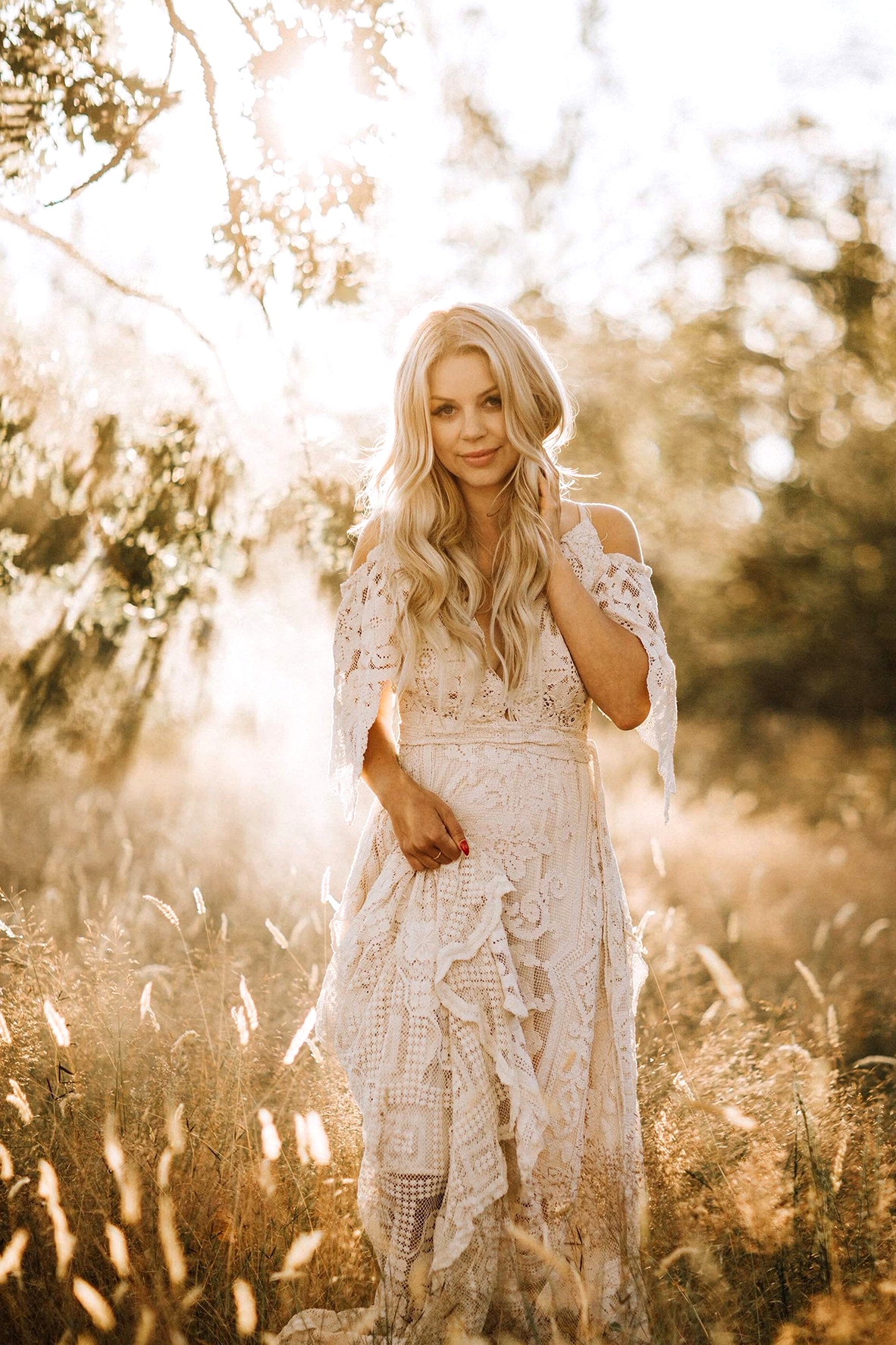 boho lace wedding dress