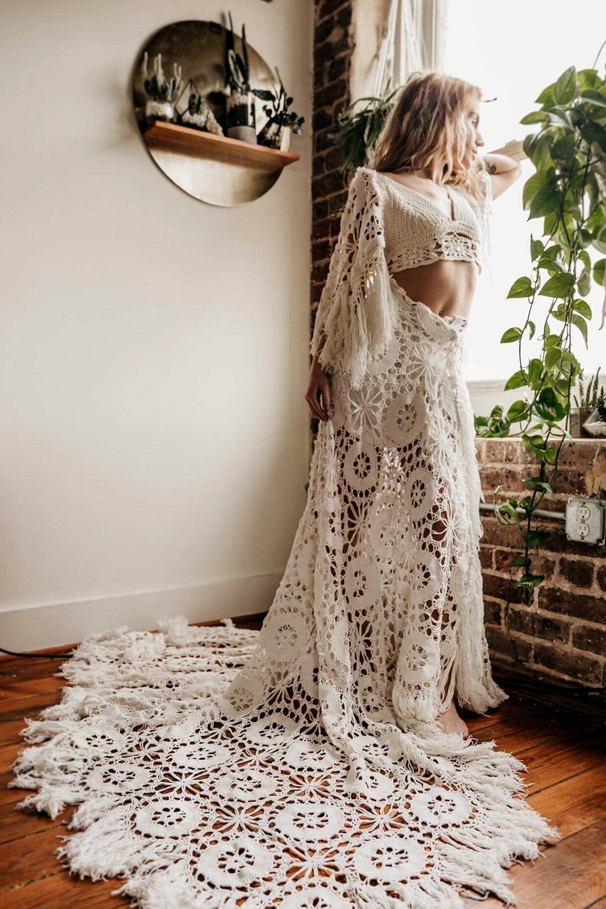 two piece macrame dress