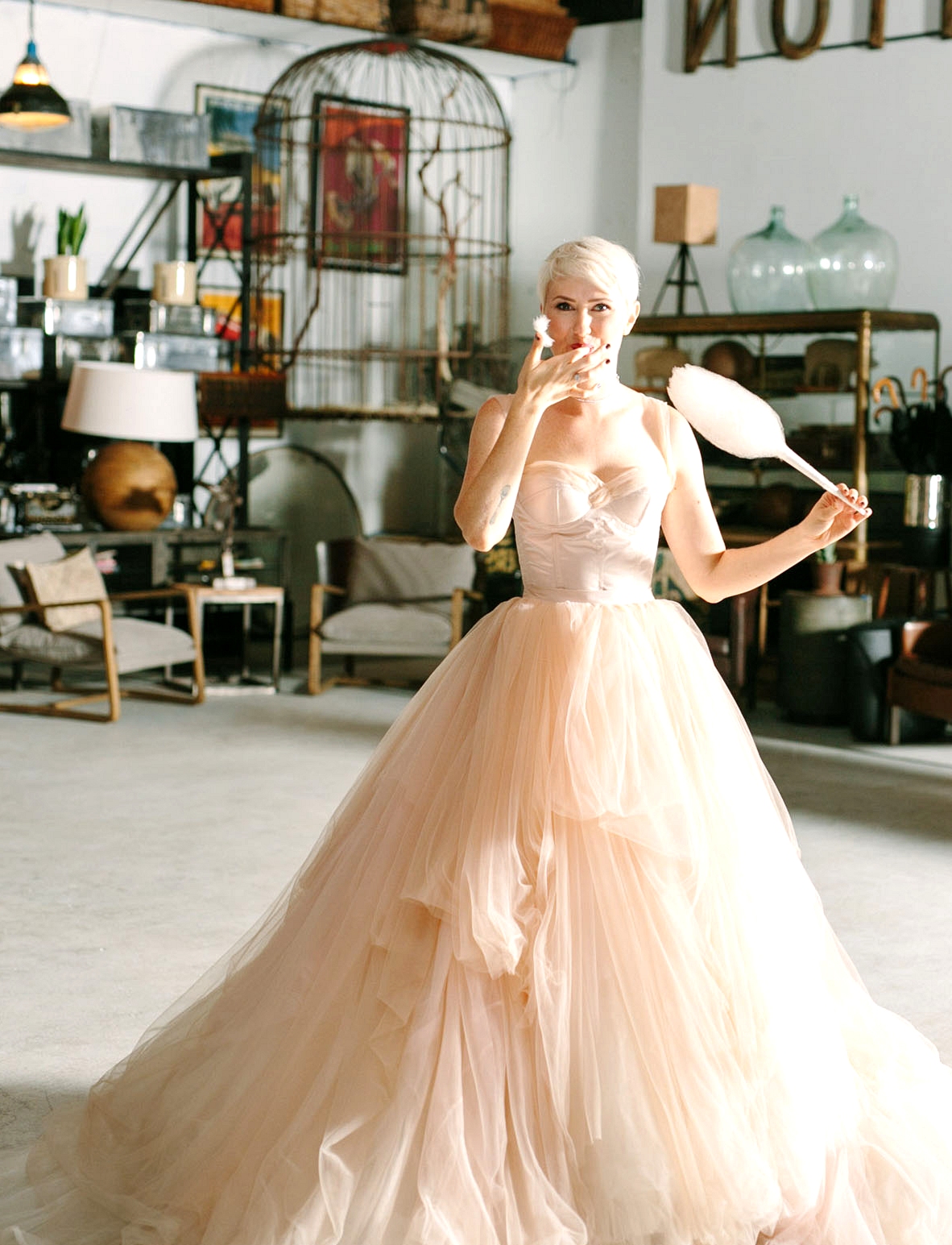 bride with cotton candy