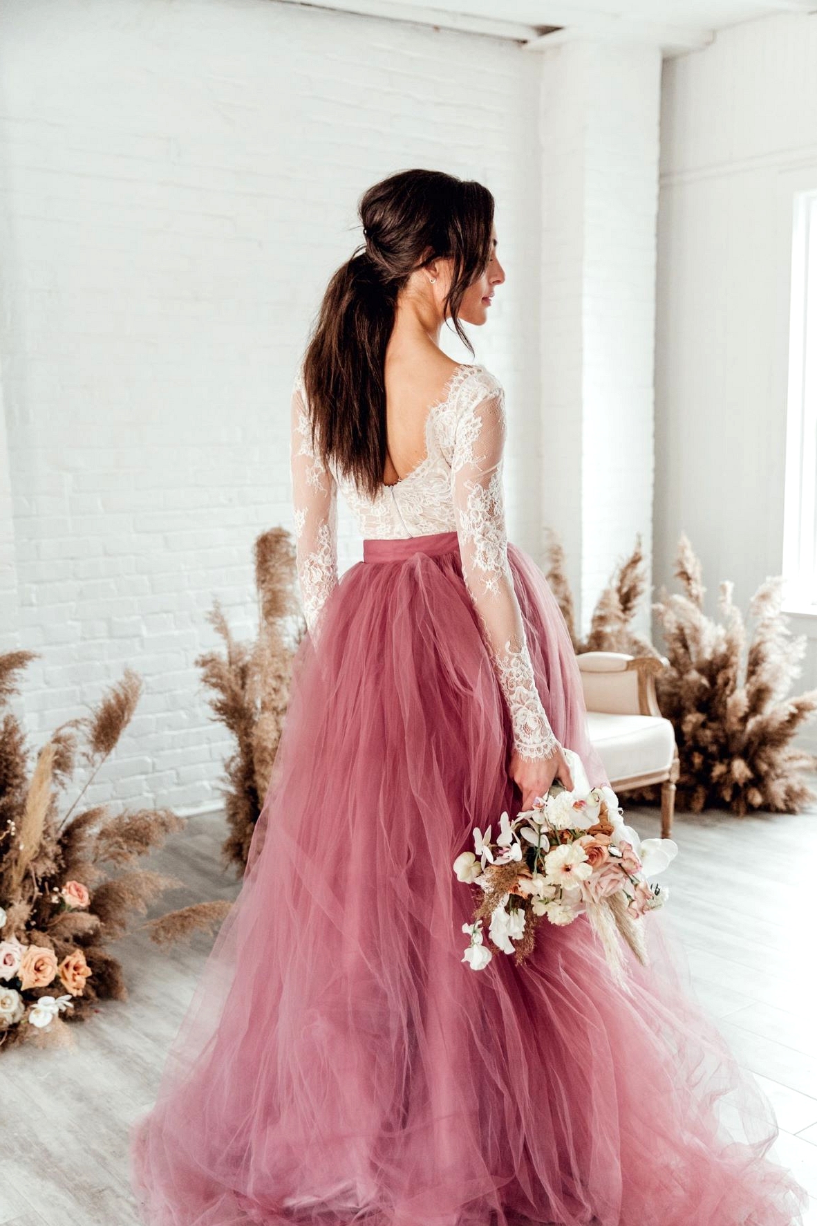 Dark Blush Wedding Dress