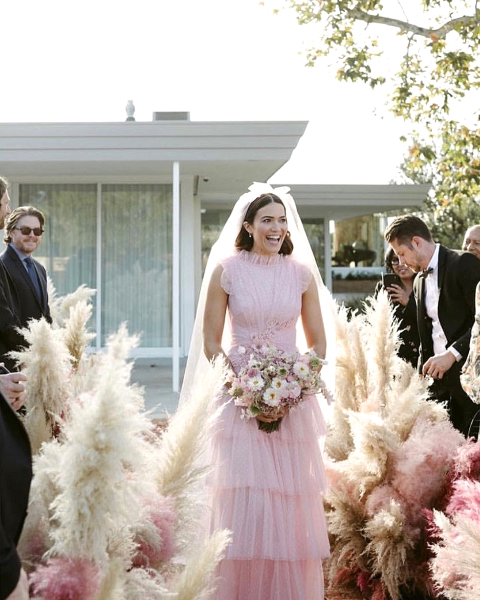 Mandy Moore Pink Wedding Dress