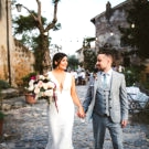 Bride and groom couple in italy at destination wedding