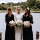 bridal party black bridesmaid dresses